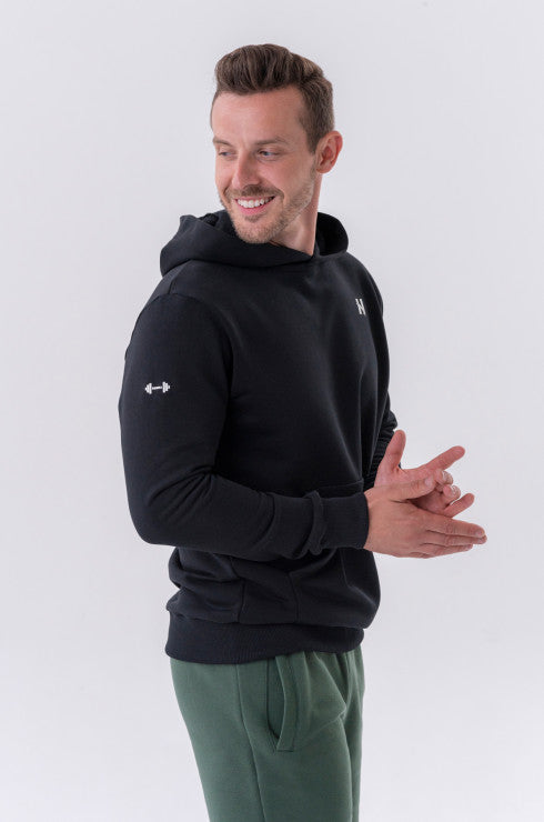 NEBBIA Pull-Over Hoodie With A Pouch Pocket (Black)