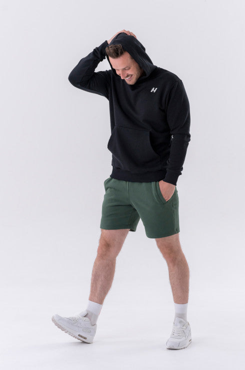 NEBBIA Pull-Over Hoodie With A Pouch Pocket (Black)