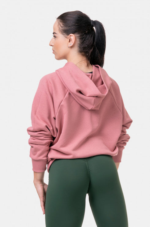 NEBBIA Iconic HERO Sweatshirt with a hoodie (Old Rose) - Fit Puoti