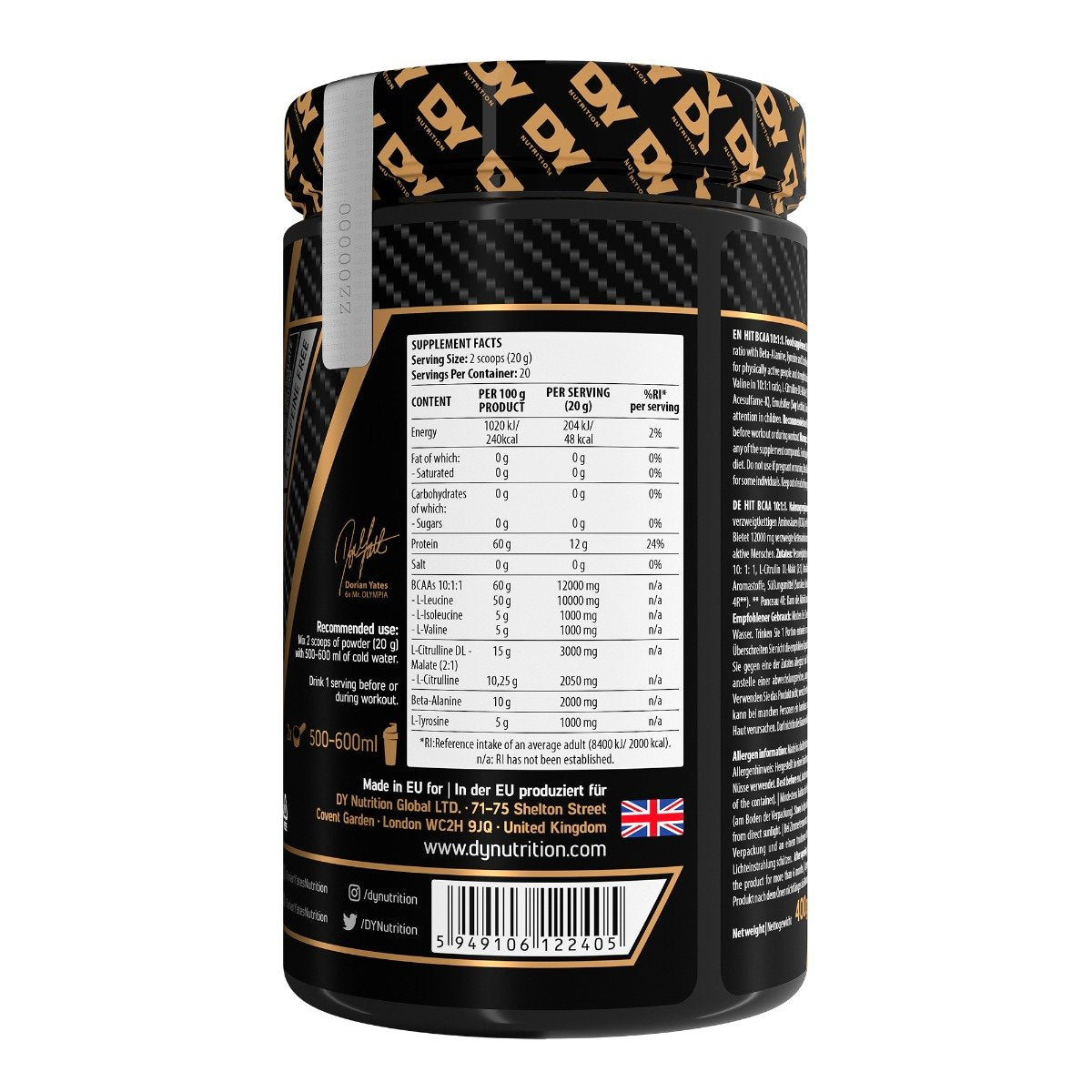 DY Nutrition Hit BCAA 10:1:1 (400g) - Fit Puoti